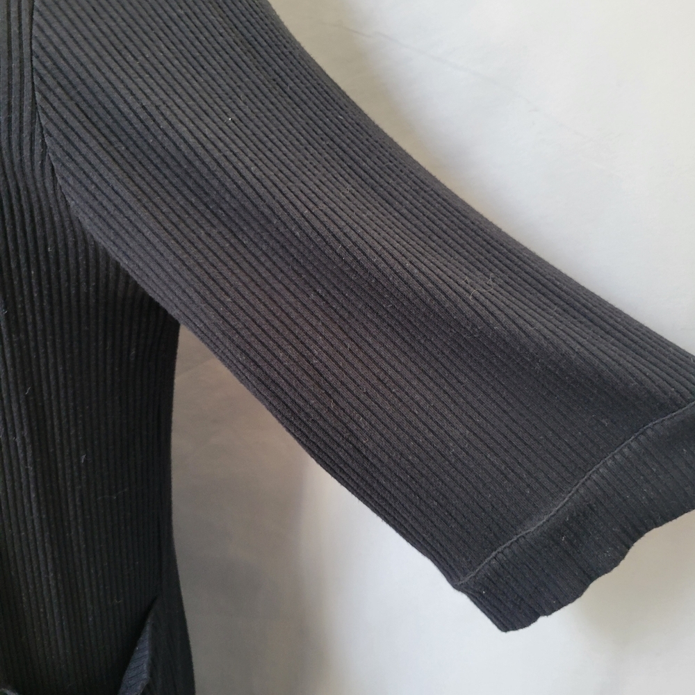 Whimsy + Row Frances Ribbed Modal Robe Duster Cardigan‎ Black M - Picture 12 of 16